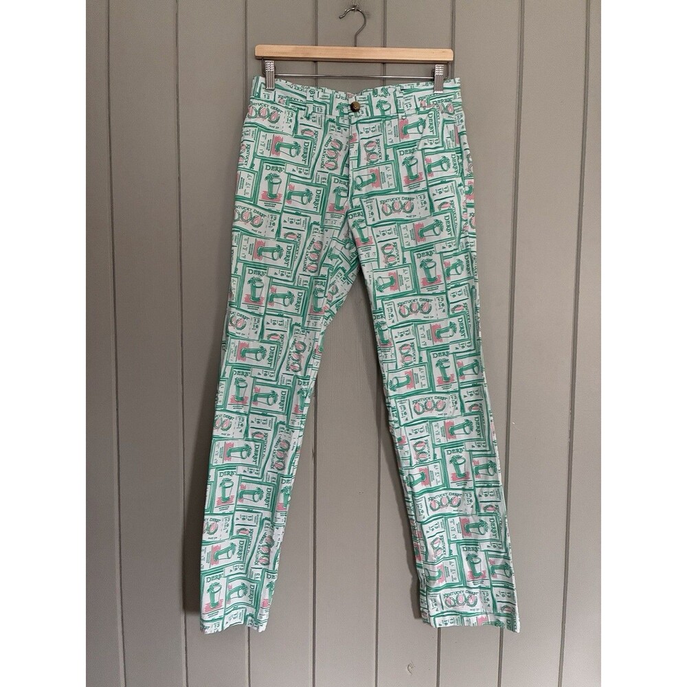 Vineyard Vines Graphic Print 144th Kentucky Derby Horse Race Pants Men 30x32